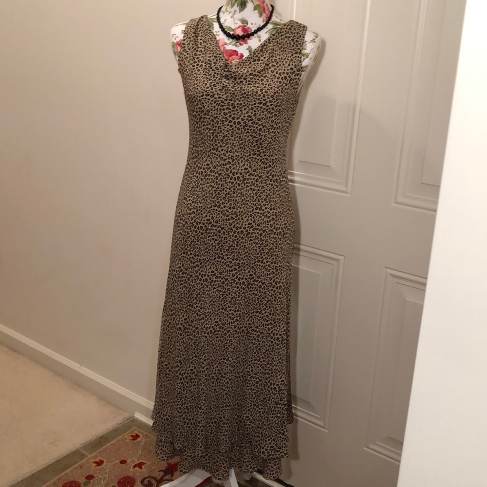 Charter Club Maxi Silk Cheetah print Dress